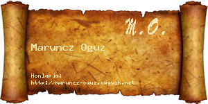 Maruncz Oguz névjegykártya